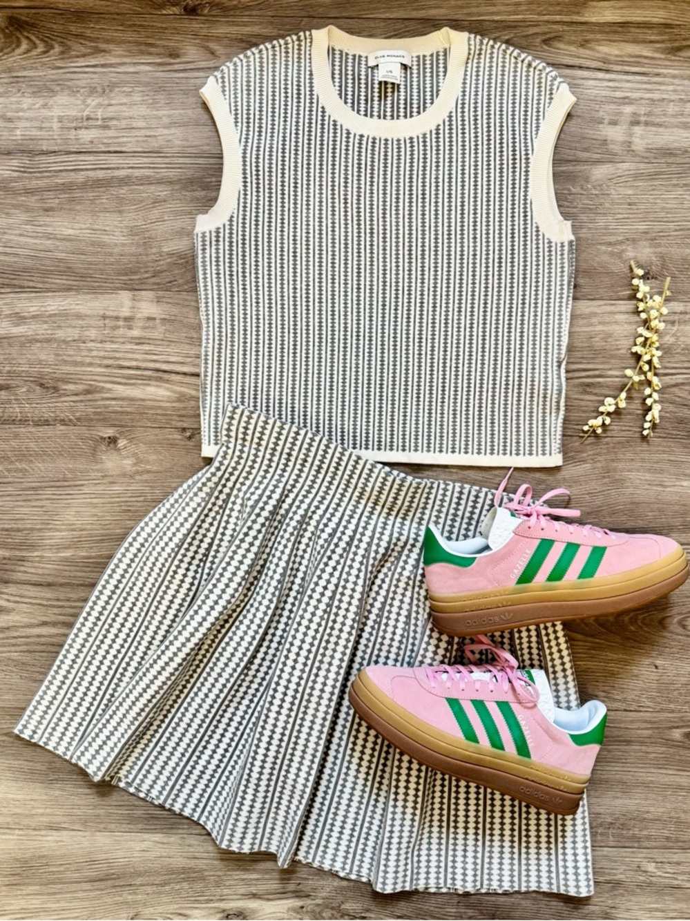 Club Monaco Soft Striped Ribbed 2-Piece Knit Set